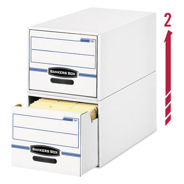 Bankers Box® Stor-drawer Basic Space-savings Storage Drawers, Letter Files, 14" X 25.5" X 11.5", White-blue, 6-carton freeshipping - TVN Wholesale